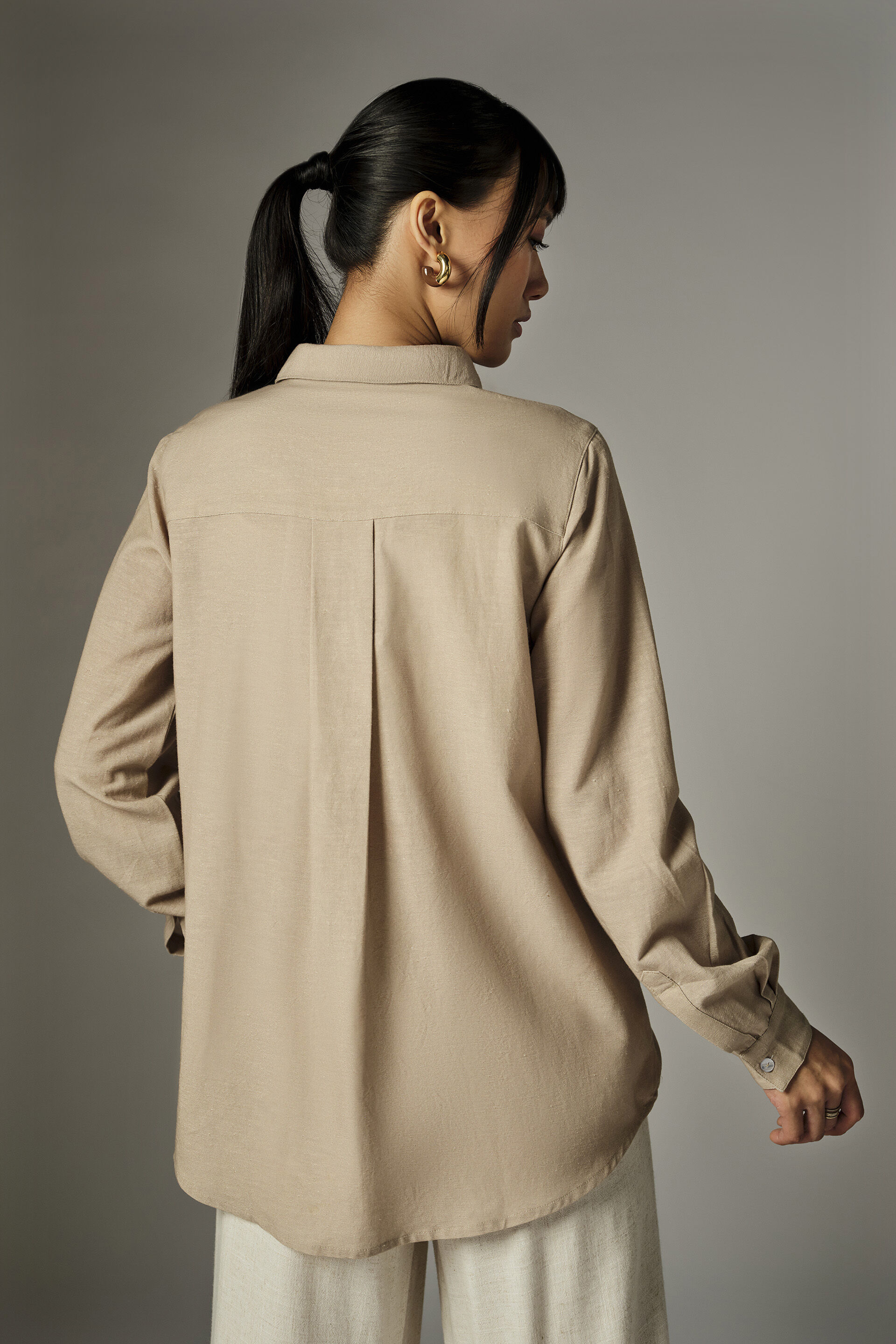 Nathalie Beige Embroidered Shirt, Beige, image 6